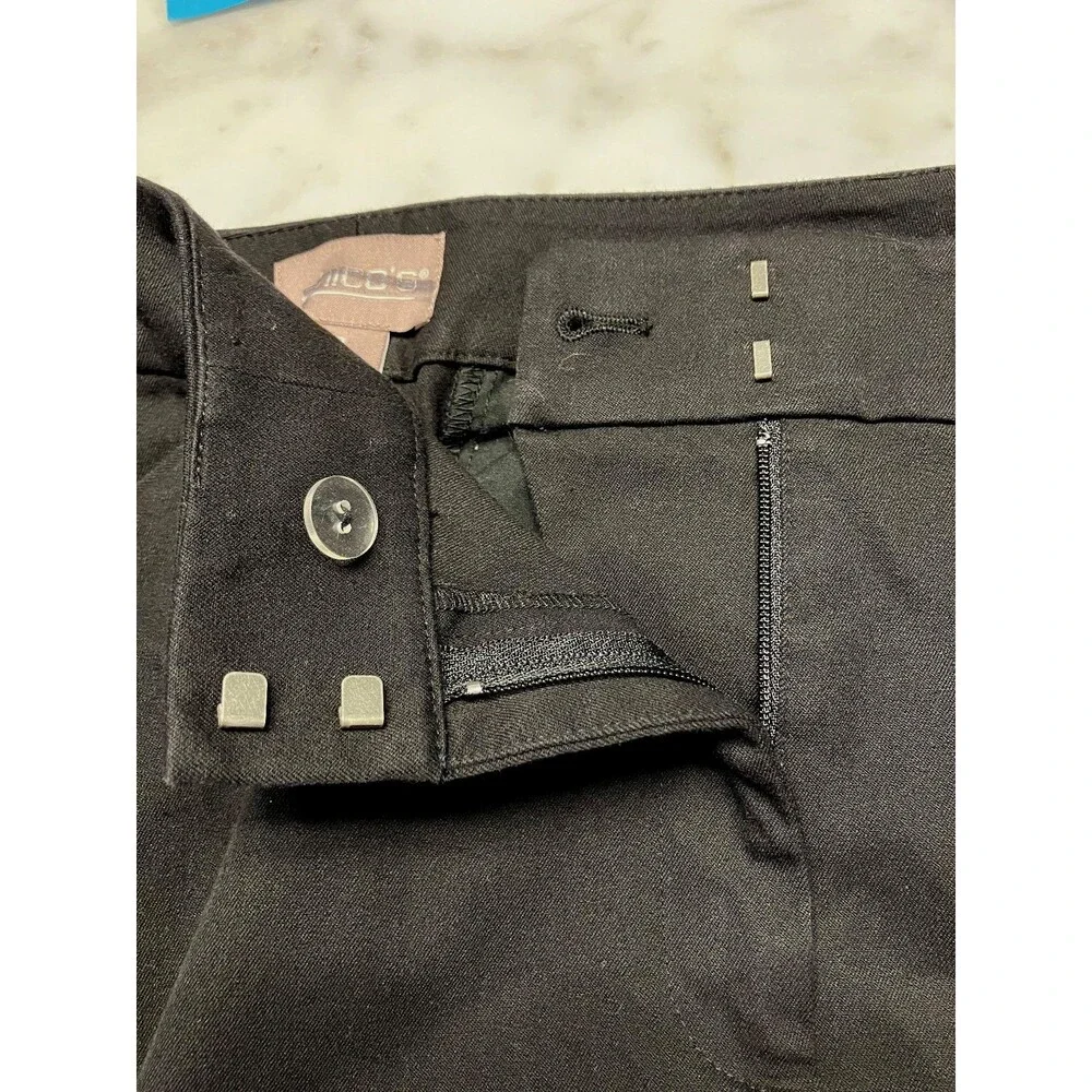 Chicos Womens Flat Front Straight Leg Dress Pants Size 1 (Medium 8) Black - Picture 3 of 8